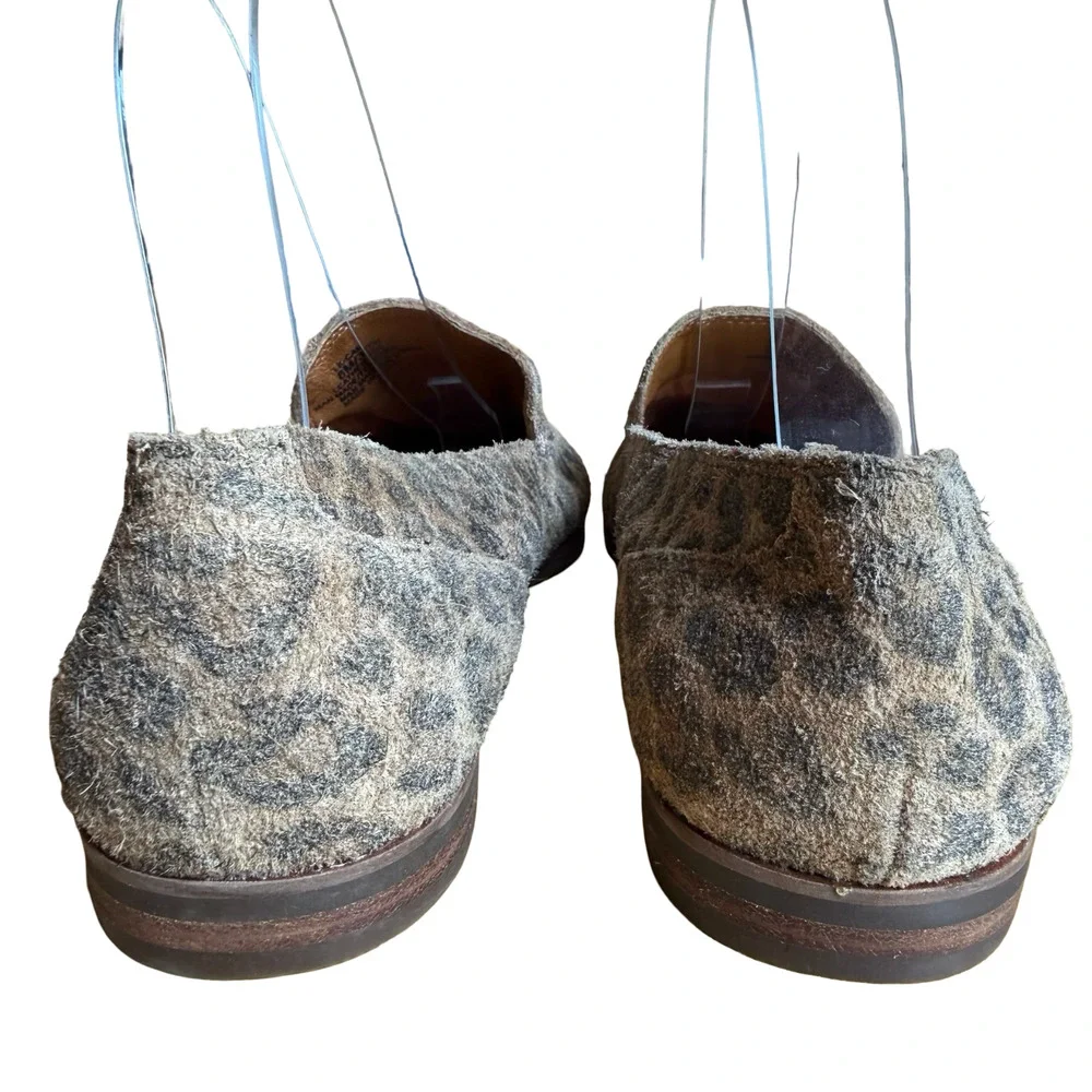 Lucky Brand Canyen Suede Leather Leopard Print Slip On Loafers Flats Shoes sz 8